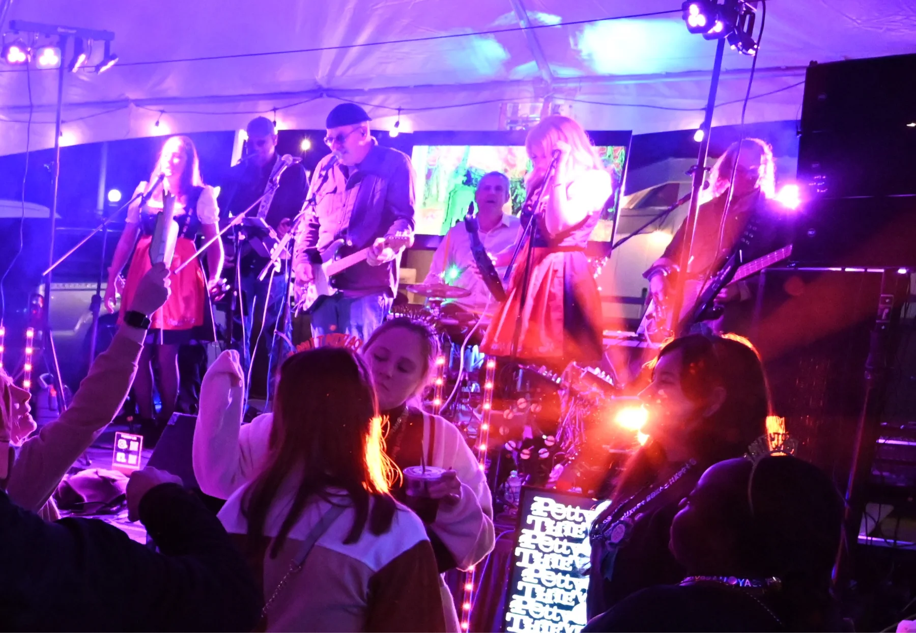 Petty Thieves playing a live show with the crowd up close